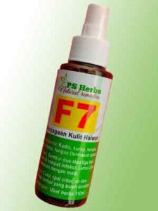 Ubat Spray F7 keluaran PS Herbs untuk merawat penyakit kulit haiwan