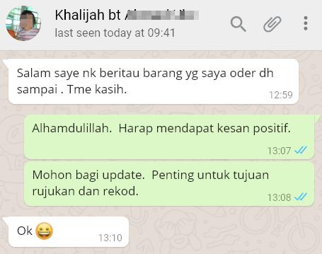 Ubat PS Herbs yang dipesan oleh Pn Khalilah telah sampai dan boleh digunakan untuk merawat kucing berkudis