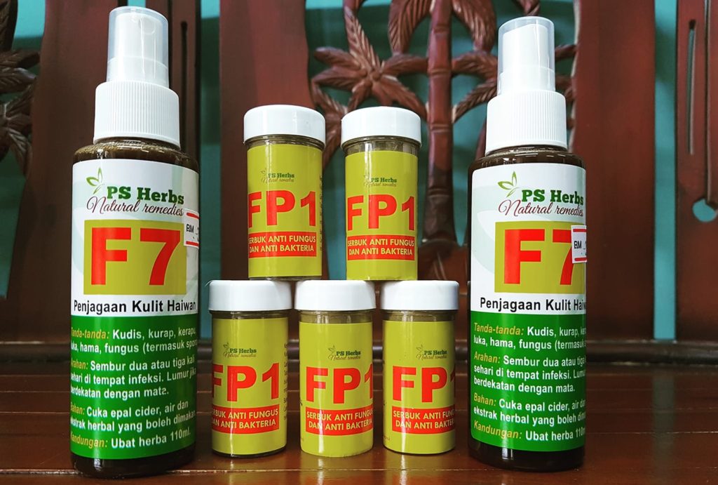 Ubat herba PS Herbs sesuai untuk pelbagai penyakit kulit haiwan seperti kucing sporo, kudis, luka dll