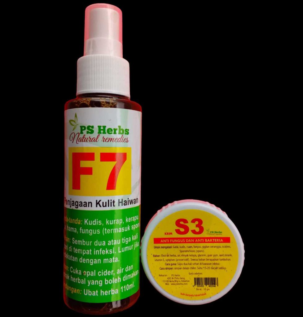 Ubat spray F7 dan Krim S3 untuk gatal celah jari kaki