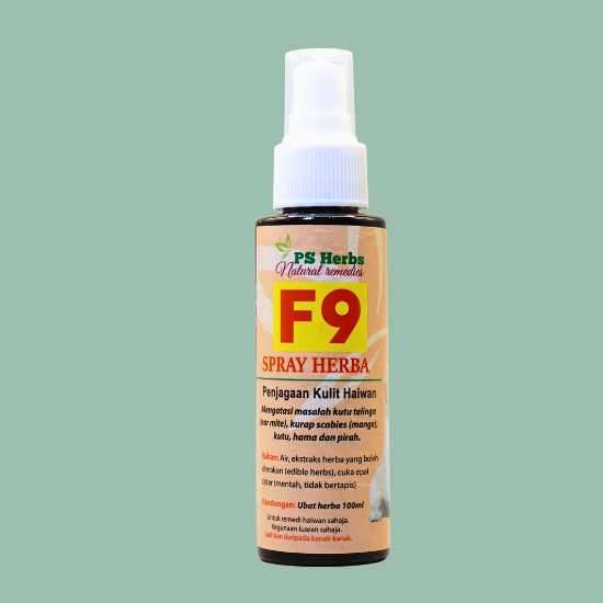 Ubat Spray F9 - untuk merawat kucing kurap scabies