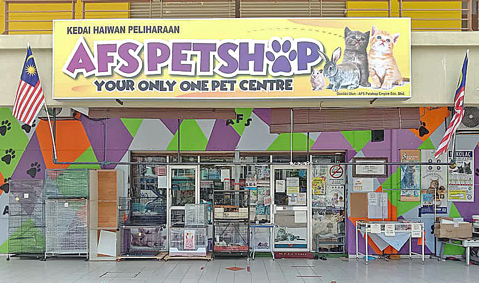 Afs Petshop sungai buluh menjual pelbagai barangan dan ubatan haiwan pet