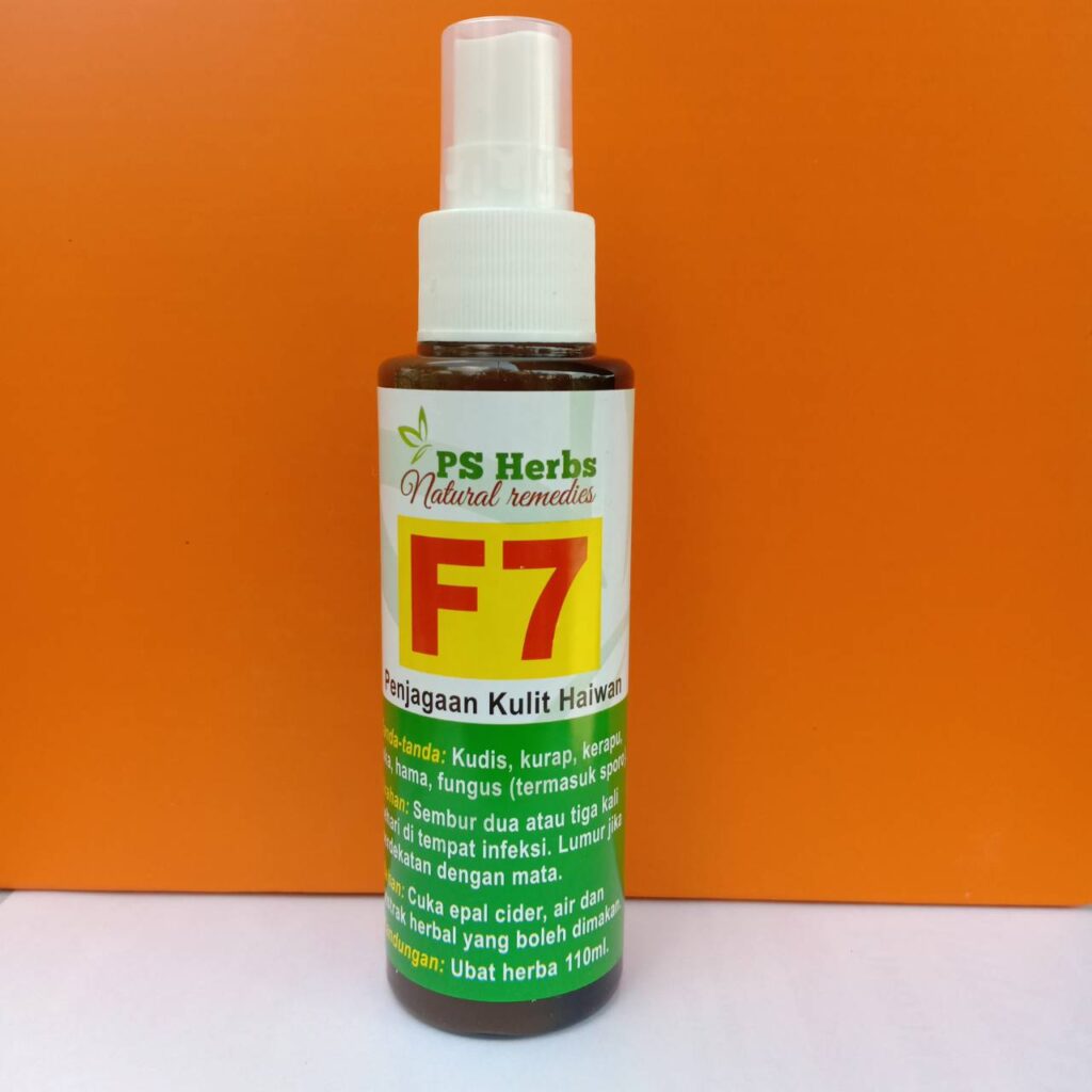 Ubat PS Herbs - spray F7 untuk merawat haiwan