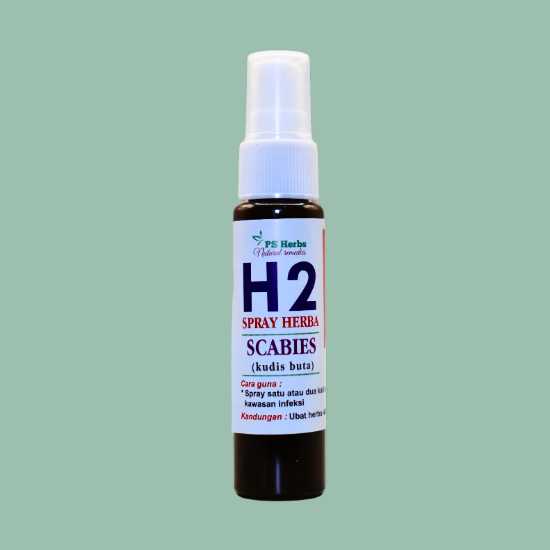 Spray H2 - Ubat PS Herbs yang dibuat daripada 100% bahan herba semula jadi. Boleh digunakan untuk merawat pelbagai penyakit kulit manusia.