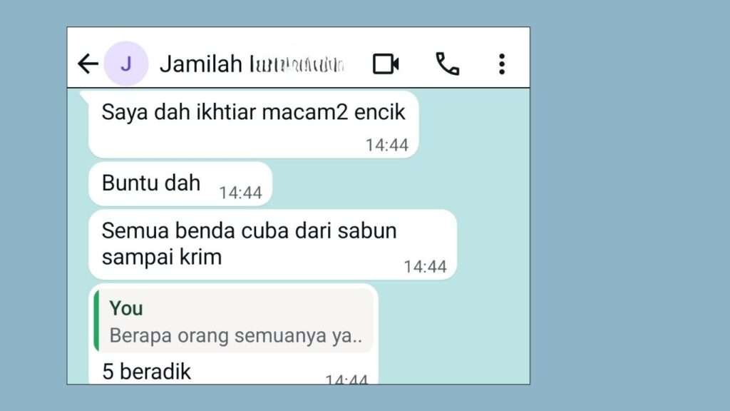 Puan Jamilah sudah buntu mencarii ubat untuk merawat  anakanya