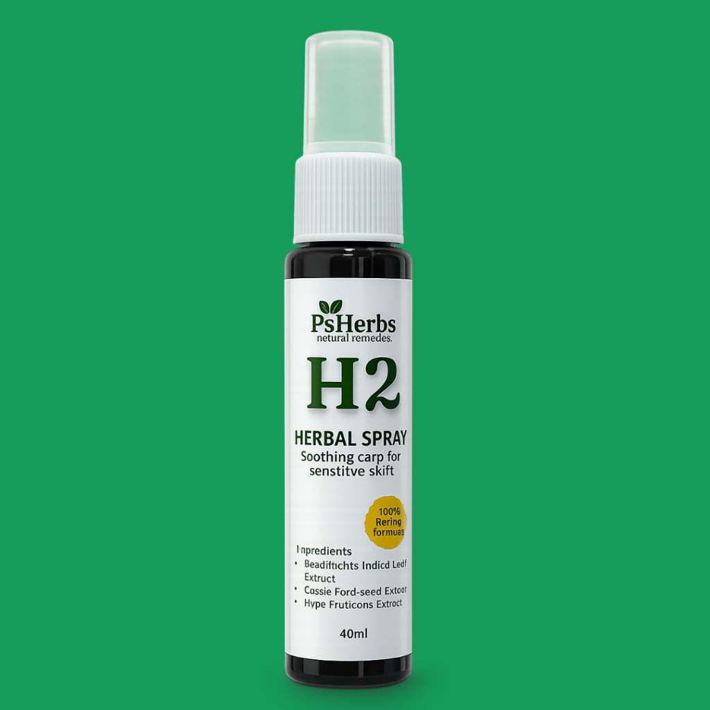Spray H2 - Ubat PS Herbs yang dibuat daripada 100% bahan herba semula jadi. Boleh digunakan untuk merawat pelbagai penyakit kulit 